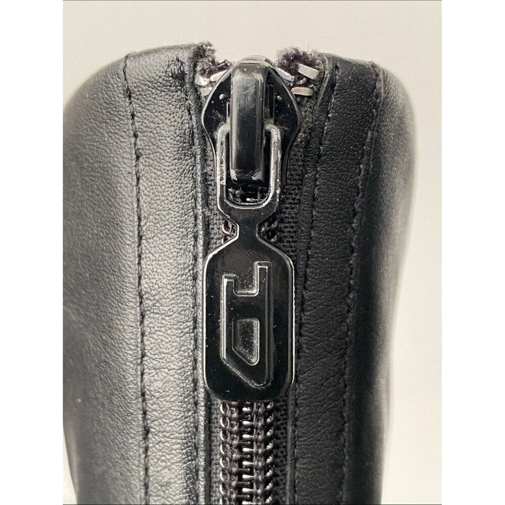 Diesel Black Leather Mid-Calf Zip Boots Men’s  10 Street Contemporary Minimal